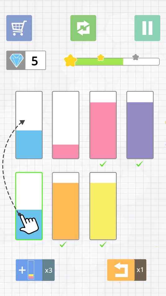 #5. Liquid puzzle : sort the color (iOS) By: PLAYTOUCH
