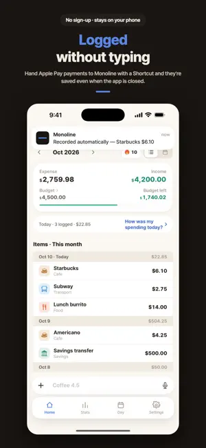 Monoline: AI Expense Tracker screenshot 1