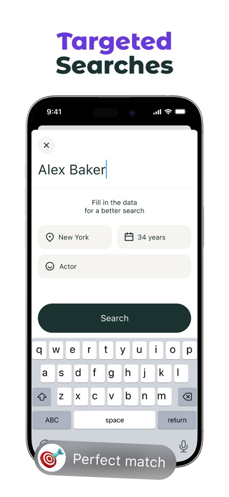 DeepSearch: AI Search Engine - The tool allows for refined searches using demographic filters like location and age, ensuring a "Perfect match" for specific queries.