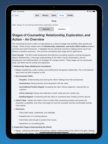 Counseling Quiz iPad screenshot