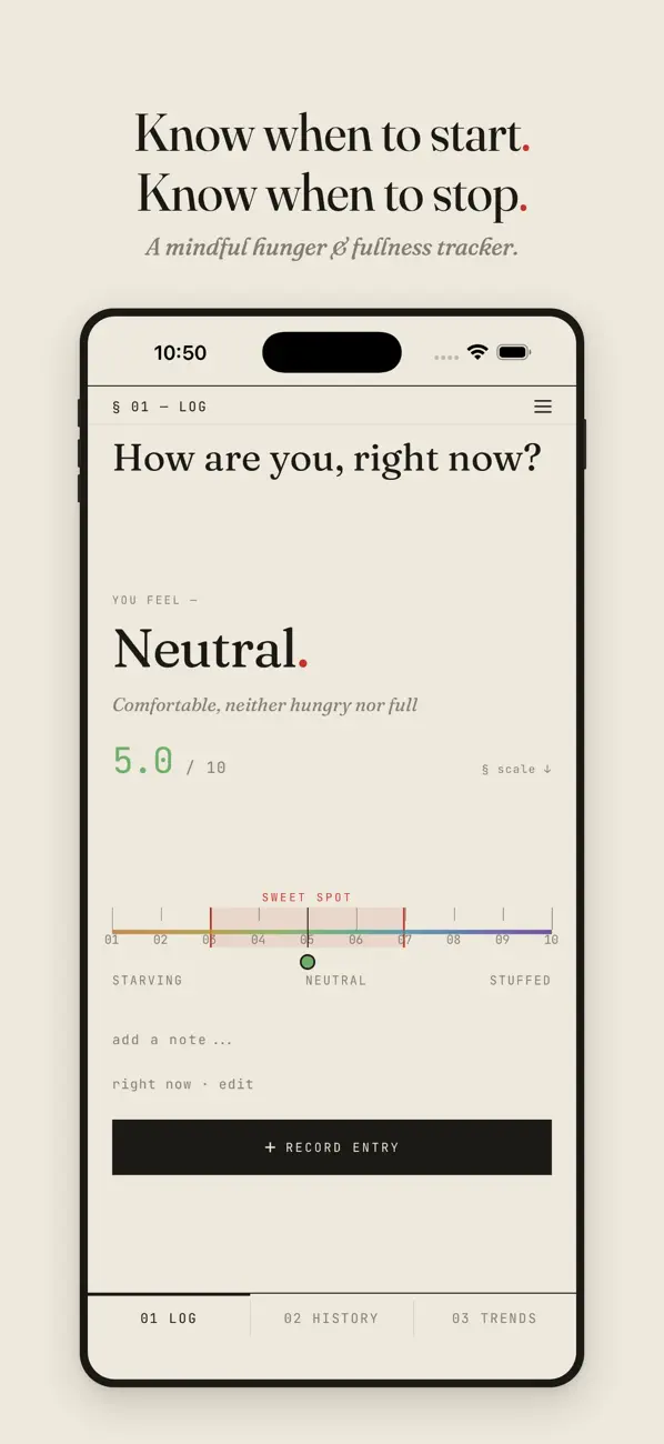 Screenshot #1 pour Full Stop: Mindful Eating