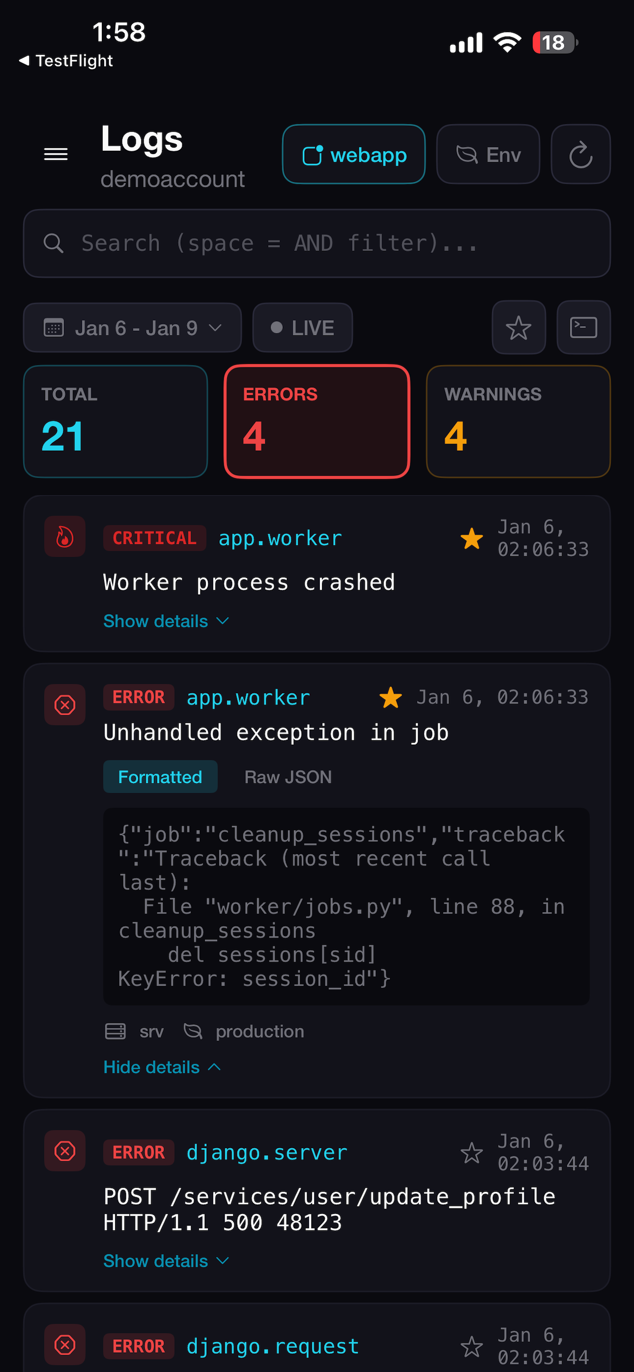 LogDT • Log Monitoring