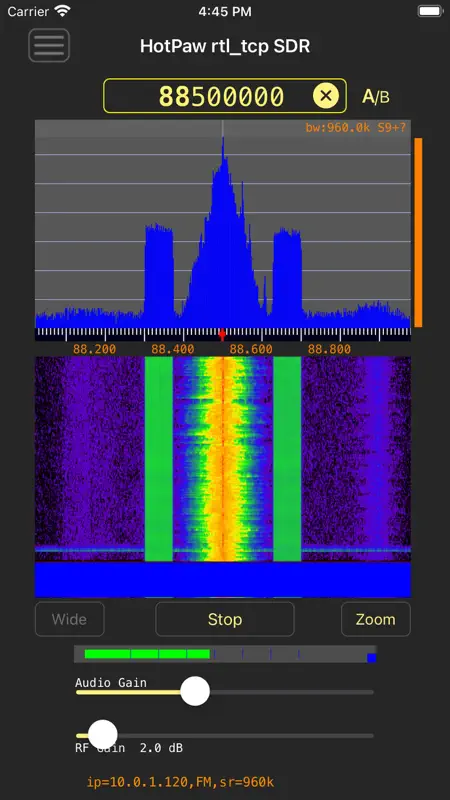 rtl_tcp SDR screenshot 2 of 3