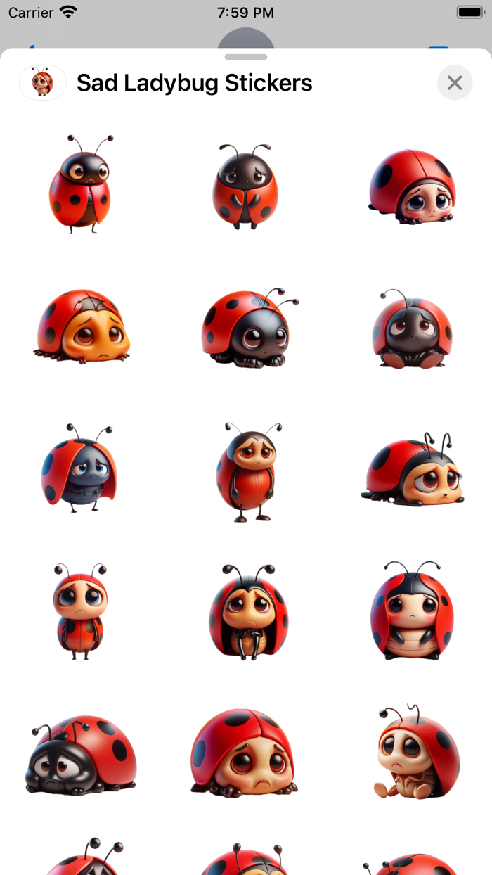 Sad Ladybug Stickers