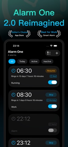 Alarm One: Shift Alarm Clock iPhone screenshot