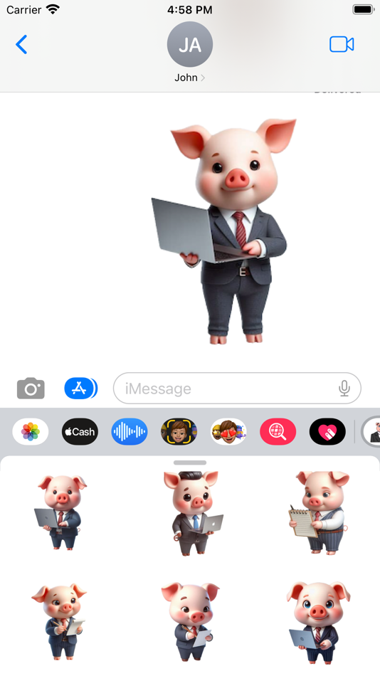 #5. Office Piglet Stickers (iOS) Podle: Paul Scott