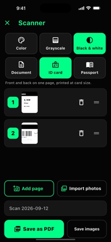 Scanner · Baro iPhone screenshot