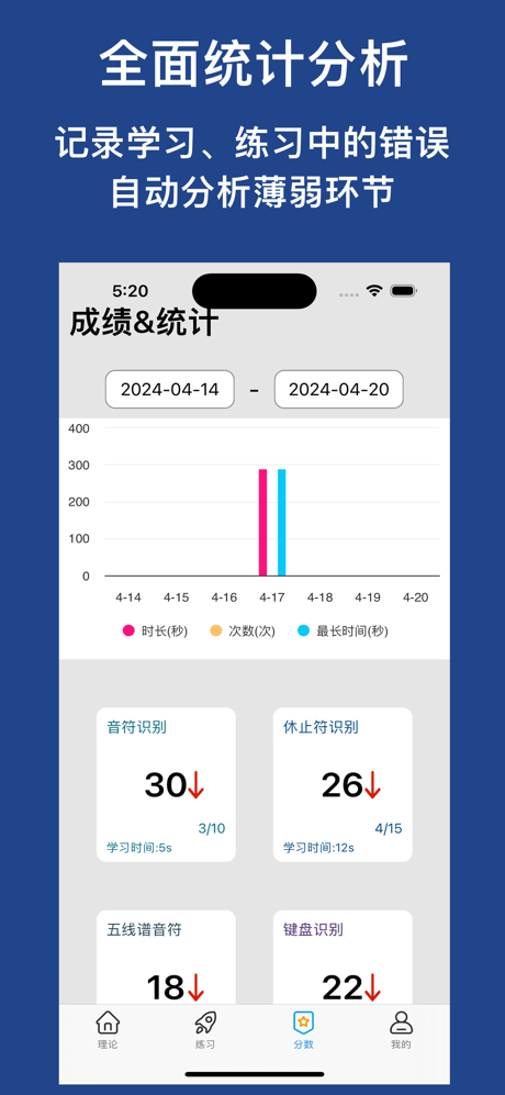 乐理大师 - 钢琴乐理,乐理搜题&五线谱学习,视谱练习工具 screenshot 4