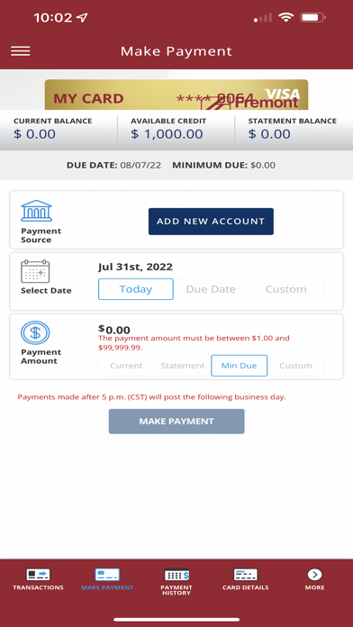 Fremont FCU Cards Screenshot