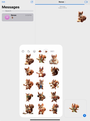 Ninja Squirrel Stickers iPad screenshot