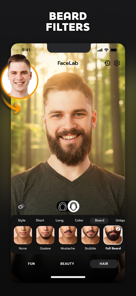 FaceLab: Face Age, Hair Filter - Personaliza Tu Barba