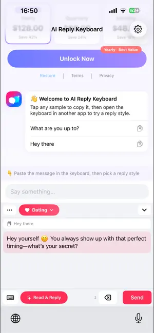AI Reply: High EQ Keyboard screenshot 1