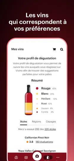 Capture d'écran de Vivino sur iPhone 5