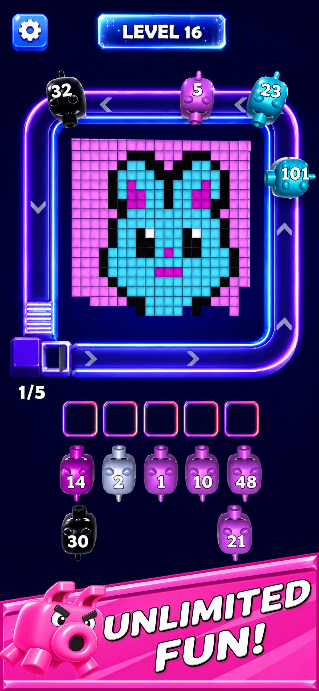 Screenshot 1 of Pixel Flow Blast : Color Pig
