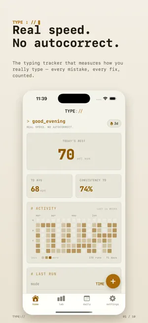 Typing Speed Test WPM : TYPE screenshot 1