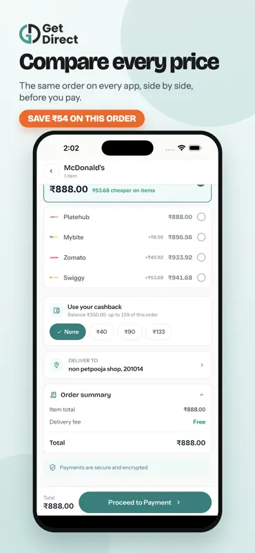 GetDirect - Compare Food Apps screenshot 1 of 6