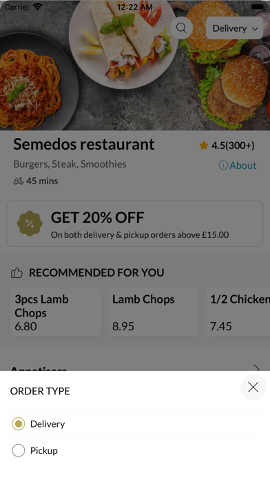 Semedos restaurant Screenshot