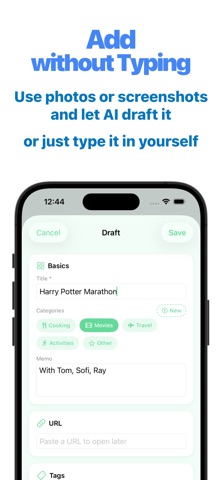 Bucket List - Someday To-do iPhone screenshot