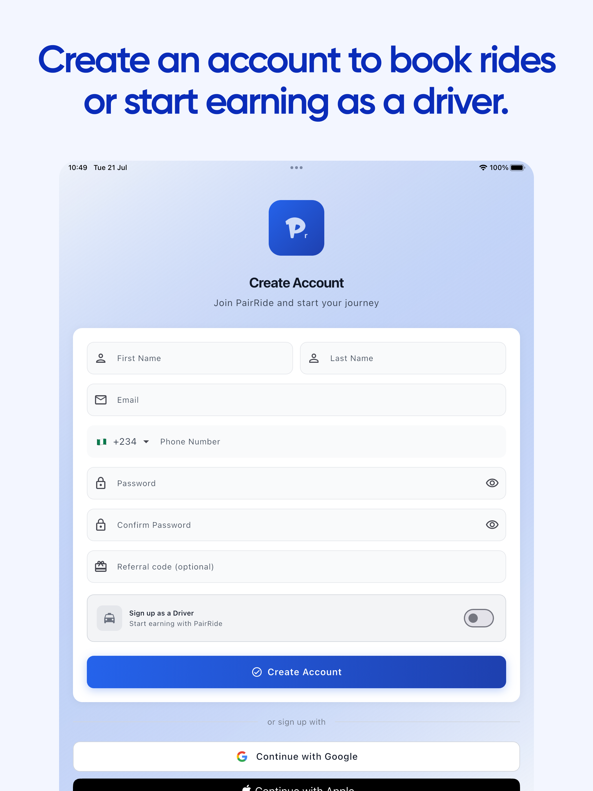 PairRide: Ride in Comfort screenshot 14