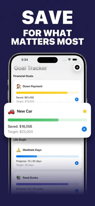 Savings Tracker: Goals & Life screenshot 1 of 4