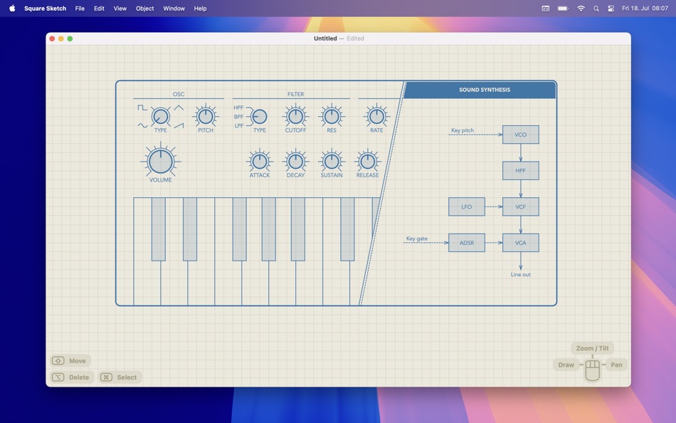 #1. Square Sketch (macOS) 由: DANIEL ROTH