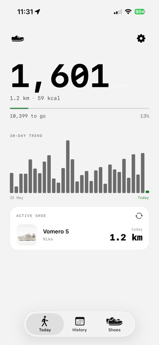 STEPS: Shoe & Mileage Tracker Screenshot 1 of 5