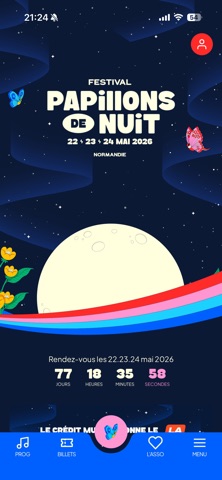 Papillons de Nuit 2026 app screenshot