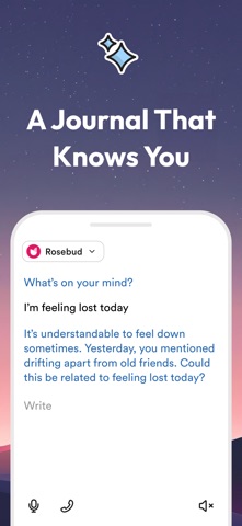 Rosebud: AI Journal & Diary iPhone screenshot