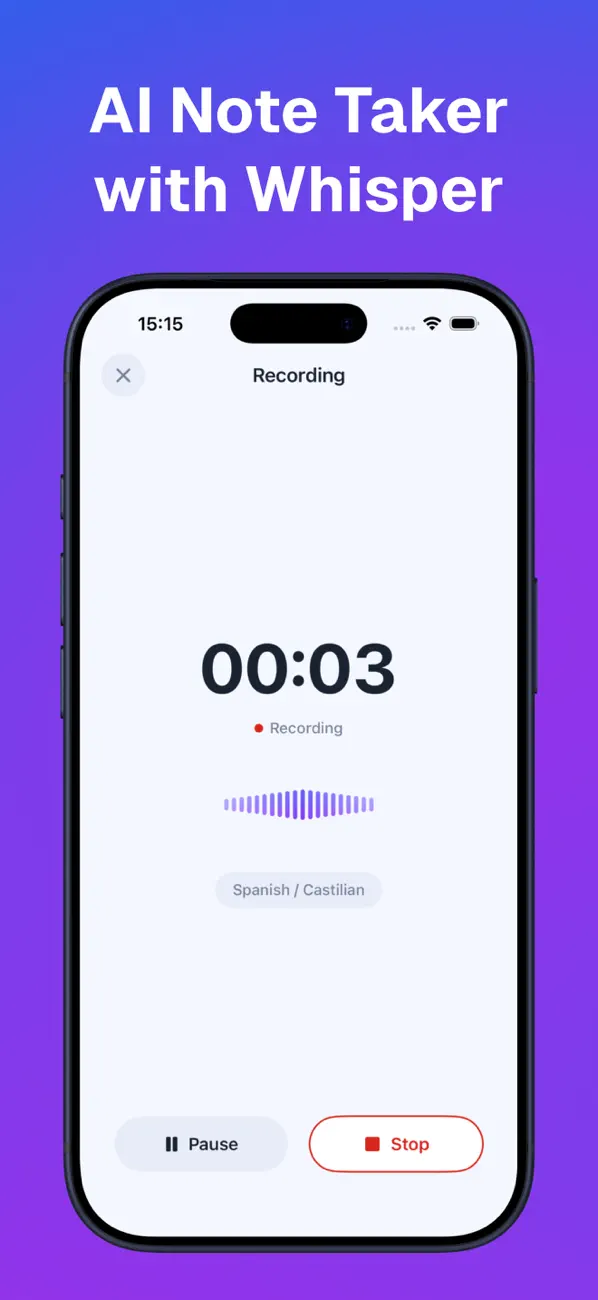 Screenshot #1 pour AI Note Taker with Whisper