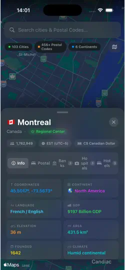 Capture d'écran de WorldMapApp sur iPhone 5