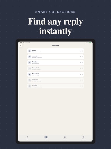 Fast Reply: Saved Replies iPad screenshot