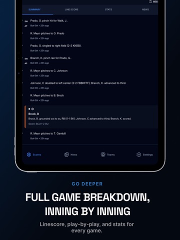 College Baseball iPad screenshot
