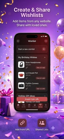 Wishio Birthday Reminder iPhone screenshot