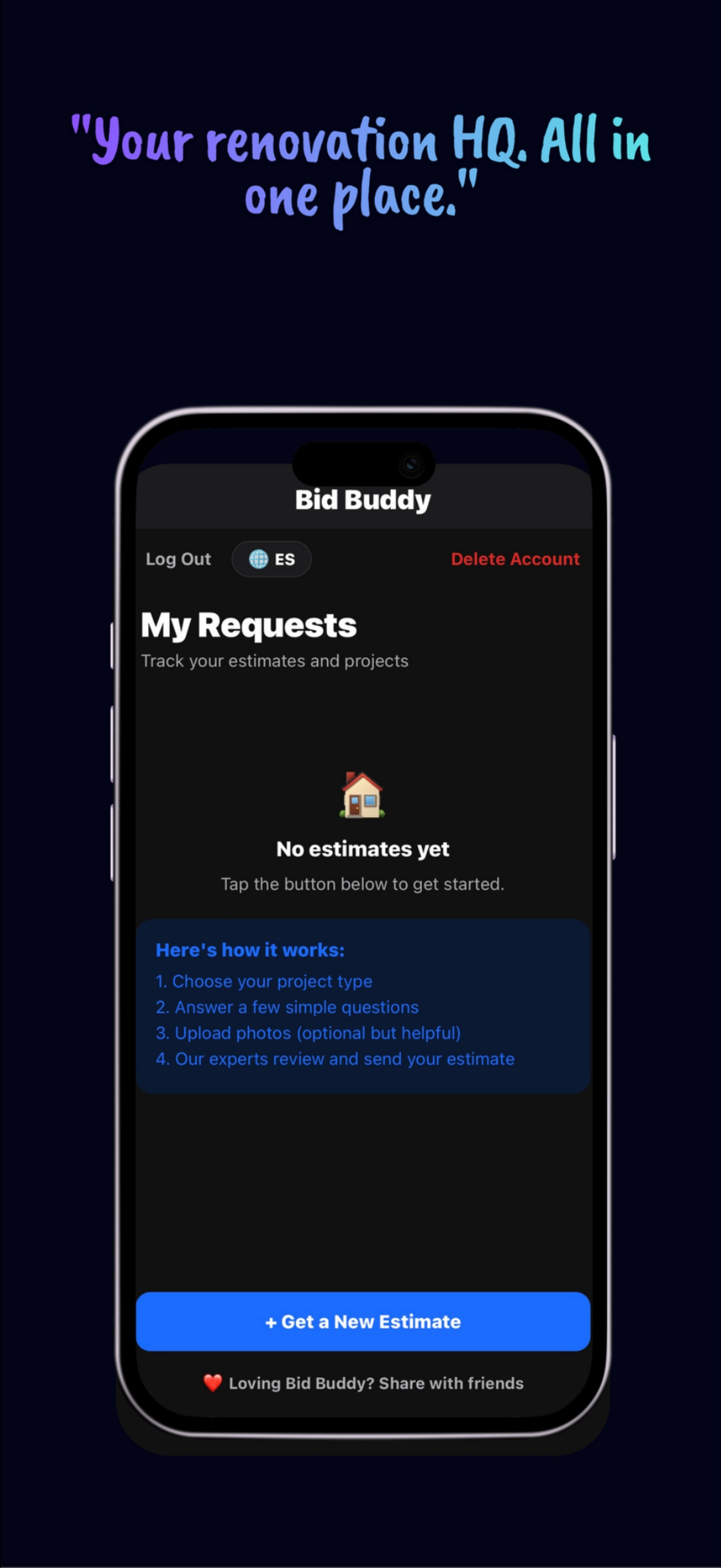 Bid Buddy Estimator