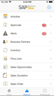 sap business one iphone capturas de pantalla 1
