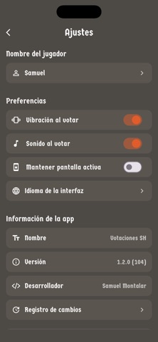 Votaciones SH screenshot