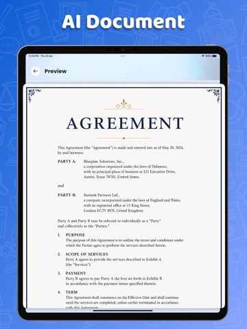 AI Legal Documents Maker iPad screenshot