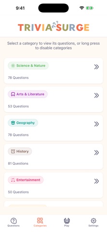 Trivia Surge iPhone screenshot
