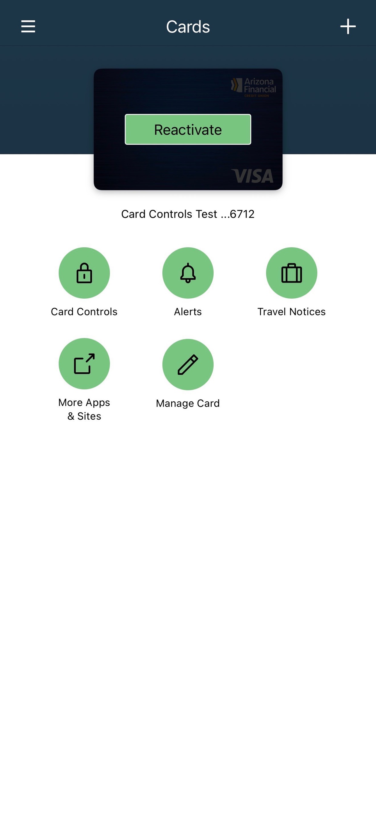 Screenshot 5 of AZFCU Business Card Controls