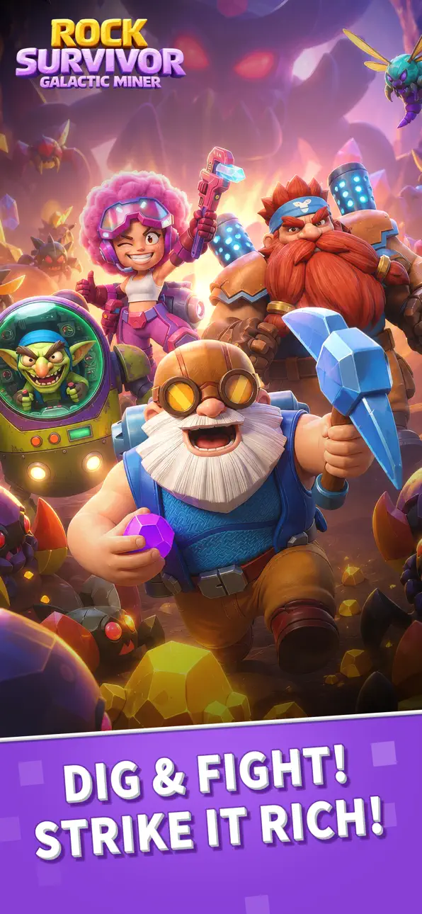 Rock Survivor: Galactic Miner iOS Mod IPA screenshot 1 - iOS game interface