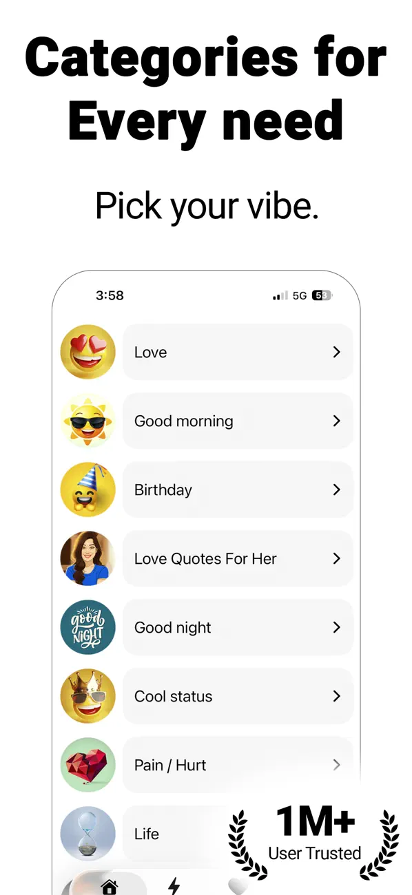 Screenshot #1 pour Messages & Quotes for WhatsApp