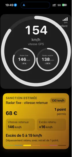 Capture d'écran de Vitesse Retenue Autoroute sur iPhone 1
