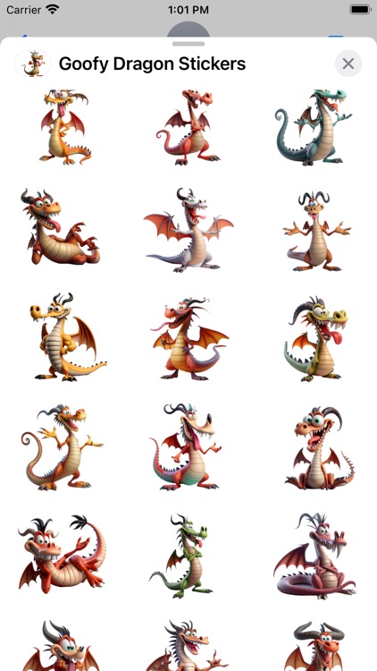 Goofy Dragon Stickers