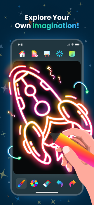 Doodle Magic: Glow Art Drawing Screenshot 1 of 5