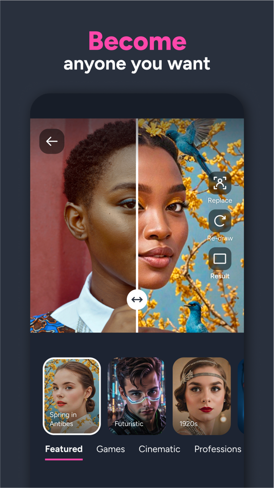 #1. Become -AI Portrait Filter (iOS) By: Cardinal Blue