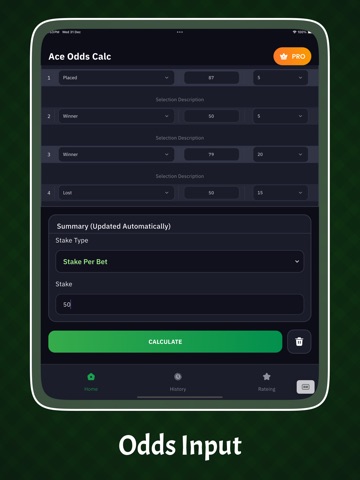 Bet Calculator. iPad screenshot