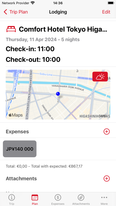 MyTravelsPlanner iPhone app afbeelding 7