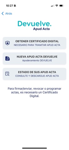 Devuelve Apud Acta screenshot