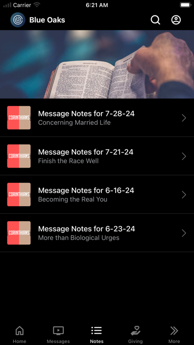 Blue Oaks Church Screenshot