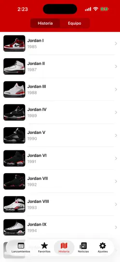 Captura de pantalla de J23 - Fechas De Lanzamiento en iPhone 5